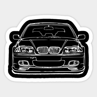 White E46 Car Sketch Art Sticker